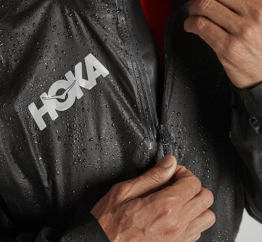 Hoka Australia One One GORE-TEX Shakedry™ Run - Mens Jackets Black - IGEHM-7930